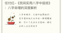 任付红-《民间实用八字中级班》：八字命理的深度解析