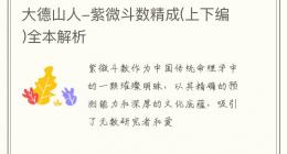 大德山人-紫微斗数精成(上下编)全本解析