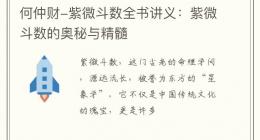 何仲财-紫微斗数全书讲义：紫微斗数的奥秘与精髓
