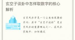 玄空子谈卦中怎样取数字的核心解析