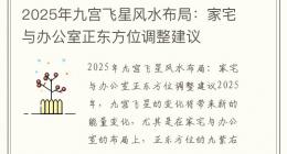 2025年九宫飞星风水布局：家宅与办公室正东方位调整建议