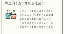 命运的十五个影响因素分析