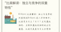 “比肩解读：独立与竞争的双重特性”