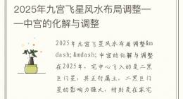2025年九宫飞星风水布局调整——中宫的化解与调整